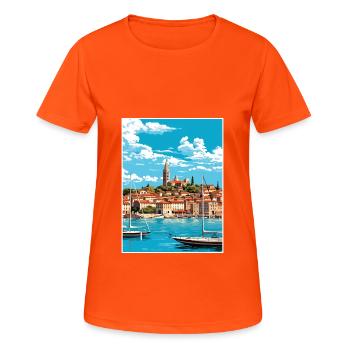 Koper Slovénie affiche de voyage vintage WPA Souvenir - T-shirt respirant Femme - orange néon - Devant - AI Model Female 172 dark (172cm)