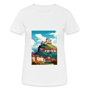 Ljubljana Slovenia Vintage Travel Poster Souvenir - Women's Breathable T-Shirt - white - Front - AI Model Female 172 dark (172cm)