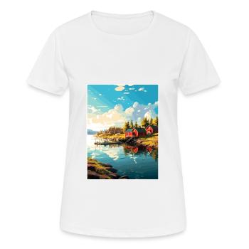 Aland-Inseln Finnland Vintages Reiseplakat WPA - Frauen T-Shirt atmungsaktiv - Weiß - Vorne - AI Model Female 172 dark (172cm)