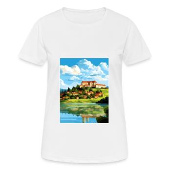 Château de Ptuj Slovénie Lac Bled Affiche de voyage - T-shirt respirant Femme - blanc - Devant - AI Model Female 172 dark (172cm)