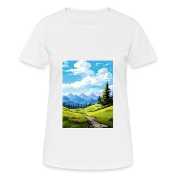 Parc National des Écrins France Affiche de voyage vintage - T-shirt respirant Femme - blanc - Devant - AI Model Female 172 dark (172cm)