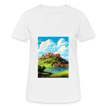 Château de Ptuj Slovénie Lac Bled Affiche de voyage - T-shirt respirant Femme - blanc - Devant - AI Model Female 172 dark (172cm)
