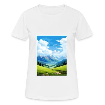 Reiseplakat des Pyrenäen-Nationalparks in Frankreich - Frauen T-Shirt atmungsaktiv - Weiß - Vorne - AI Model Female 172 dark (172cm)
