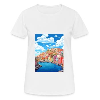 Ponza Italie affiche de voyage vintage WPA Souvenir - T-shirt respirant Femme - blanc - Devant - AI Model Female 172 dark (172cm)
