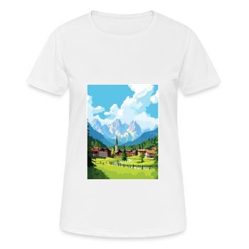 Kranjska Gora Slovénie affiche de voyage vintage WPA - T-shirt respirant Femme - blanc - Devant - AI Model Female 172 dark (172cm)