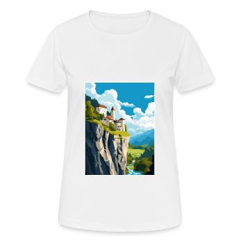 Château de Predjama Slovénie Lac de Bled Affiche de voyage - T-shirt respirant Femme - blanc - Devant - AI Model Female 172 dark (172cm)