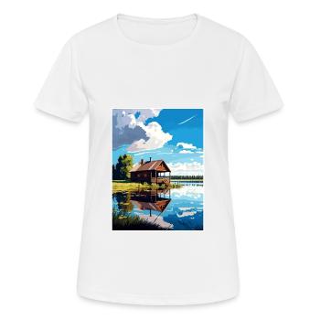 Narew Pologne Vintage voyage affiche WPA Souvenir - T-shirt respirant Femme - blanc - Devant - AI Model Female 172 dark (172cm)