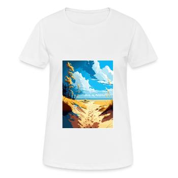 Lowinski Pologne Vtravel Vintage Affiche de voyage WPA - T-shirt respirant Femme - blanc - Devant - AI Model Female 172 dark (172cm)