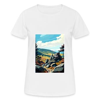 Karkonosze Poland Vintage Travel Poster Souvenir - Women's Breathable T-Shirt - white - Front - AI Model Female 172 dark (172cm)
