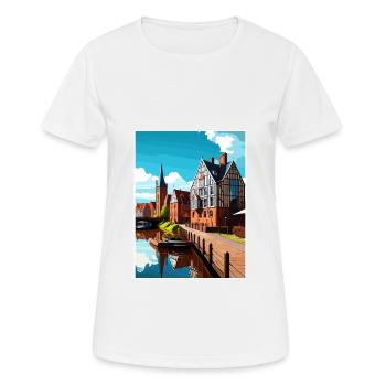 Bydgoszcz Pologne Vintage voyage affiche Souvenir - T-shirt respirant Femme - blanc - Devant - AI Model Female 172 dark (172cm)