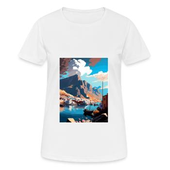Kalymnos Griechenland Dekoration Vintage Reiseposter - Frauen T-Shirt atmungsaktiv - Weiß - Vorne - AI Model Female 172 dark (172cm)