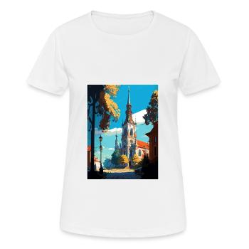 Bialystok Pologne Vintage voyage affiche Souvenir - T-shirt respirant Femme - blanc - Devant - AI Model Female 172 dark (172cm)