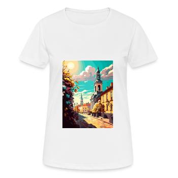 Kielce Polen Vintage Reiseposter WPA Souvenir - Frauen T-Shirt atmungsaktiv - Weiß - Vorne - AI Model Female 172 dark (172cm)