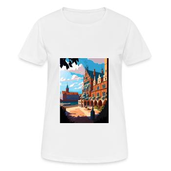 Torun Polen Vintage Reiseposter WPA Souvenir - Frauen T-Shirt atmungsaktiv - Weiß - Vorne - AI Model Female 172 dark (172cm)