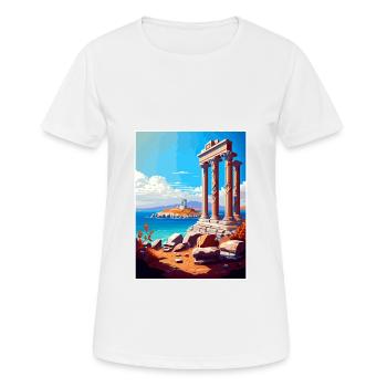 Délos Grèce Décoration Vintage Voyage Affiche WPA - T-shirt respirant Femme - blanc - Devant - AI Model Female 172 dark (172cm)