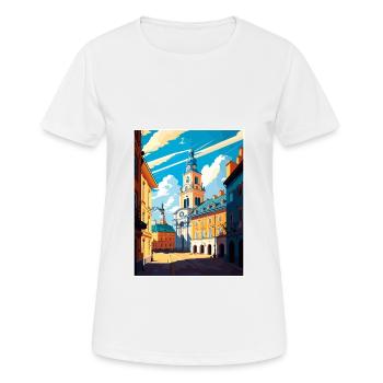 Lublin Pologne Affiche de voyage vintage WPA Souvenir - T-shirt respirant Femme - blanc - Devant - AI Model Female 172 dark (172cm)