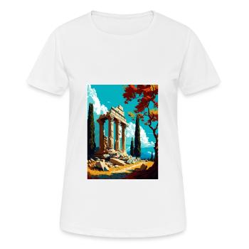 Olympi Griechenland Dekoration Vintage Reise Poster - Frauen T-Shirt atmungsaktiv - Weiß - Vorne - AI Model Female 172 dark (172cm)