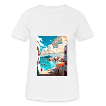 Naxos Greece Decoration Vintage Travel Poster WPA - Women's Breathable T-Shirt - white - Front - AI Model Female 172 dark (172cm)