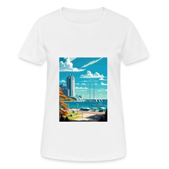Gydnia Pologne Vintage voyage affiche WPA Souvenir - T-shirt respirant Femme - blanc - Devant - AI Model Female 172 dark (172cm)