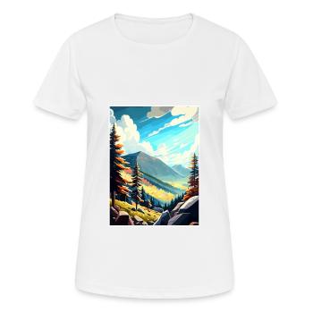 Krkonose République tchèque Affiche de voyage vintage WPA - T-shirt respirant Femme - blanc - Devant - AI Model Female 172 dark (172cm)