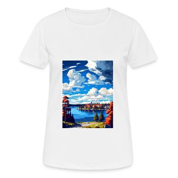 Ostersund Suède Vintage voyage affiche Souvenir - T-shirt respirant Femme - blanc - Devant - AI Model Female 172 dark (172cm)