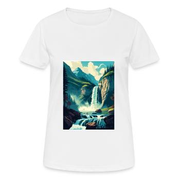 Chutes de Giessbach Suisse Affiche de voyage vintage - T-shirt respirant Femme - blanc - Devant - AI Model Female 172 dark (172cm)