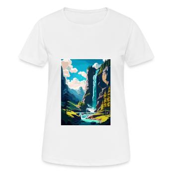 Chutes de Trummelbach Suisse Affiche de voyage - T-shirt respirant Femme - blanc - Devant - AI Model Female 172 dark (172cm)