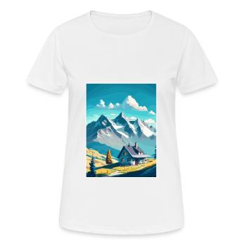 Le Chasseron Falls Suisse Affiche de voyage - T-shirt respirant Femme - blanc - Devant - AI Model Female 172 dark (172cm)