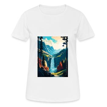 Chutes de Seerenbach Suisse Affiche de voyage vintage - T-shirt respirant Femme - blanc - Devant - AI Model Female 172 dark (172cm)