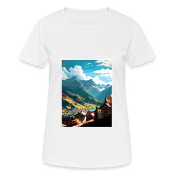 Sion Suisse Affiche de voyage vintage souvenir - T-shirt respirant Femme - blanc - Devant - AI Model Female 172 dark (172cm)