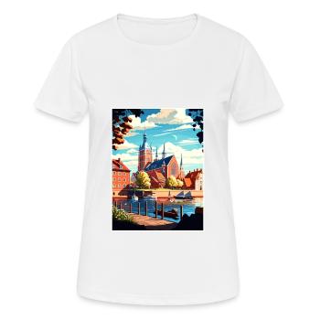Orebro Sweden Vintage Travel Poster WPA Souvenir - Women's Breathable T-Shirt - white - Front - AI Model Female 172 dark (172cm)
