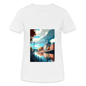 Karlstad Schweden Vintage Reiseposter WPA Souvenir - Frauen T-Shirt atmungsaktiv - Weiß - Vorne - AI Model Female 172 dark (172cm)