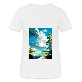 Leksand Suède Vintage voyage affiche WPA Souvenir - T-shirt respirant Femme - blanc - Devant - AI Model Female 172 dark (172cm)