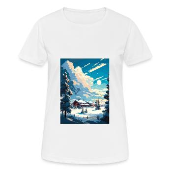 Kiruna Sweden Vintage Travel Poster WPA Souvenir - Women's Breathable T-Shirt - white - Front - AI Model Female 172 dark (172cm)