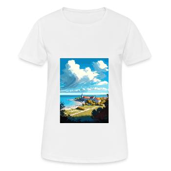 Gotland Suède Vintage voyage affiche WPA Souvenir - T-shirt respirant Femme - blanc - Devant - AI Model Female 172 dark (172cm)