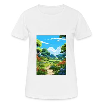 Les jardins perdus d’Heligan Vintage voyage affiche - T-shirt respirant Femme - blanc - Devant - AI Model Female 172 dark (172cm)