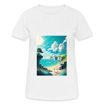 Dover England Küstenstrand Vintage Reiseposter - Frauen T-Shirt atmungsaktiv - Weiß - Vorne - AI Model Female 172 dark (172cm)