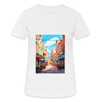 Covent Garden London England Vintage Travel Poster - Women's Breathable T-Shirt - white - Front - AI Model Female 172 dark (172cm)