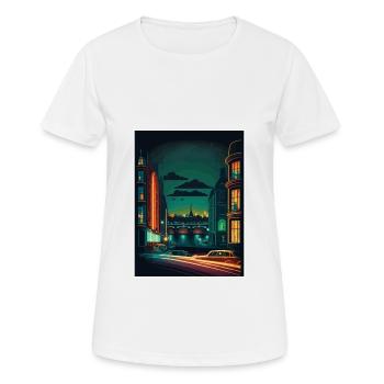 Dublin Skyline Irlande Vintage Travel Poster WPA - T-shirt respirant Femme - blanc - Devant - AI Model Female 172 dark (172cm)