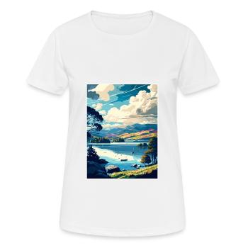 Windermere England Souvenir Vintage Travel Poster - Women's Breathable T-Shirt - white - Front - AI Model Female 172 dark (172cm)