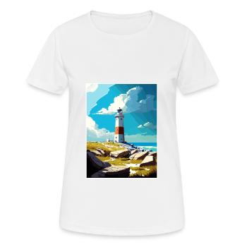 Portland en Angleterre phare Vintage voyage affiche - T-shirt respirant Femme - blanc - Devant - AI Model Female 172 dark (172cm)