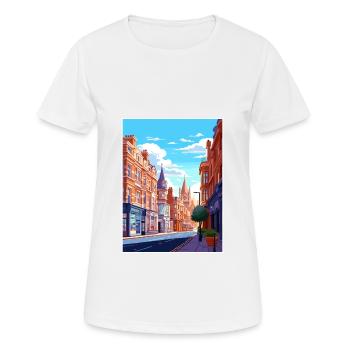 Oxford Street London England Vintage Travel Poster - Women's Breathable T-Shirt - white - Front - AI Model Female 172 dark (172cm)