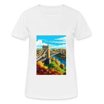 Bristol England Bridge Vintage Travel Poster WPA - Women's Breathable T-Shirt - white - Front - AI Model Female 172 dark (172cm)
