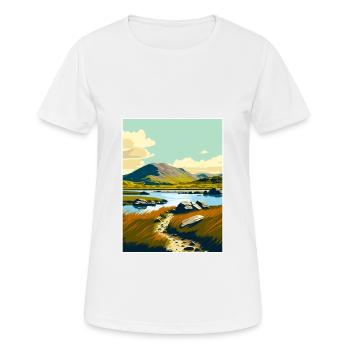 Connemara décoration Irlande Vintage voyage affiche - T-shirt respirant Femme - blanc - Devant - AI Model Female 172 dark (172cm)