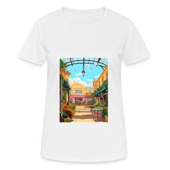 Covent Garden London England Vintage Travel Poster - Women's Breathable T-Shirt - white - Front - AI Model Female 172 dark (172cm)