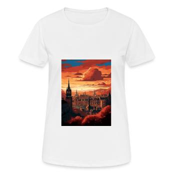 Edinburghscape European Scotland affiche de voyage - T-shirt respirant Femme - blanc - Devant - AI Model Female 172 dark (172cm)