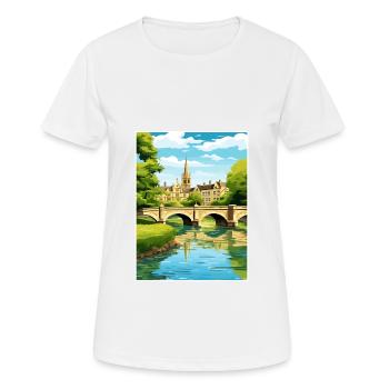 Bourton On The Water England Vintage Travel Poster - Women's Breathable T-Shirt - white - Front - AI Model Female 172 dark (172cm)