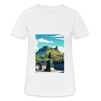 Stirling Scotlandscape Vintage Affiche de voyage WPA - T-shirt respirant Femme - blanc - Devant - AI Model Female 172 dark (172cm)