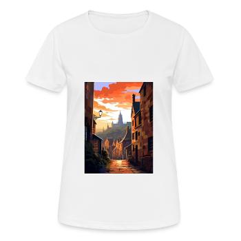 Edinburghscape European Scotland affiche de voyage - T-shirt respirant Femme - blanc - Devant - AI Model Female 172 dark (172cm)