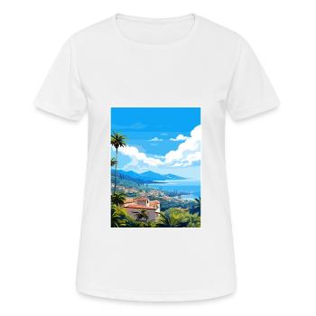 Îles Canaries Espagne Vintage voyage affiche WPA Art - T-shirt respirant Femme - blanc - Devant - AI Model Female 172 dark (172cm)